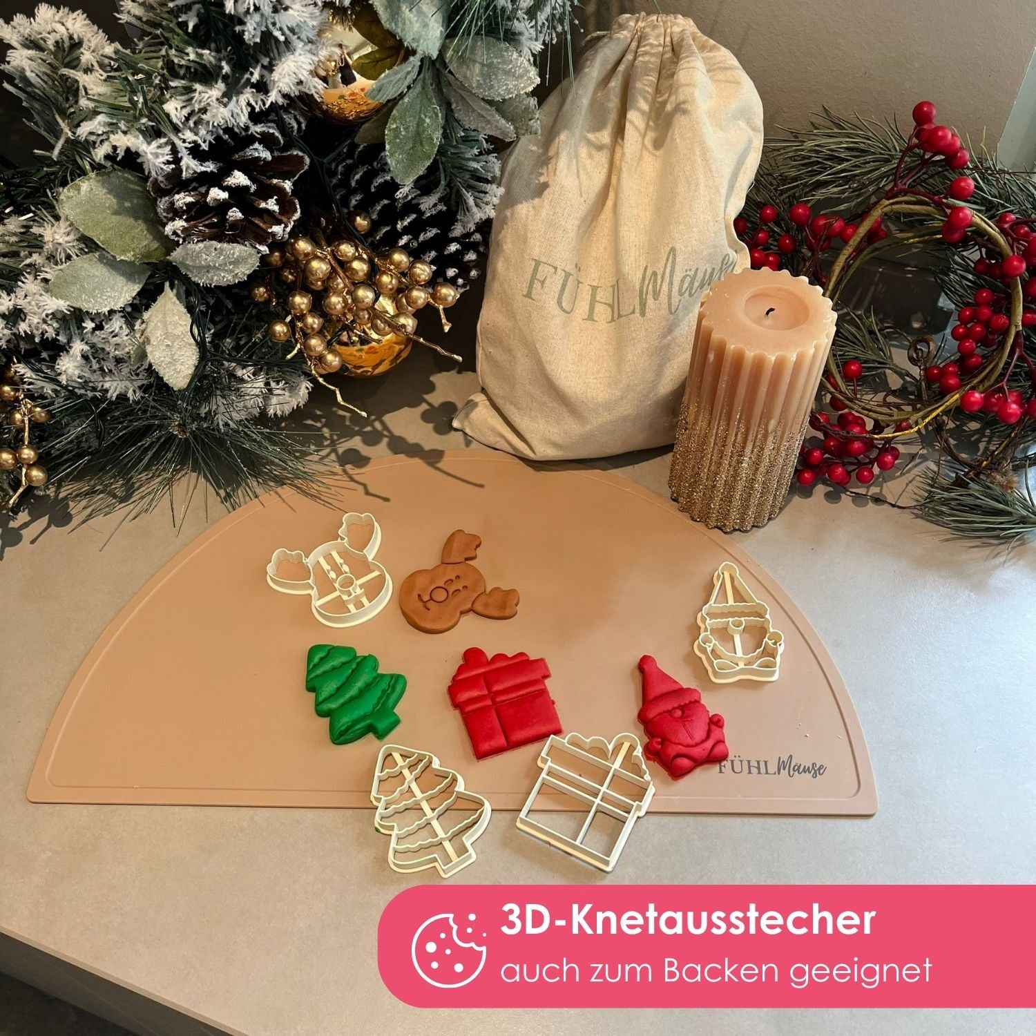 3D Knet-Ausstecher-Set Weihnachten - Limited Edition